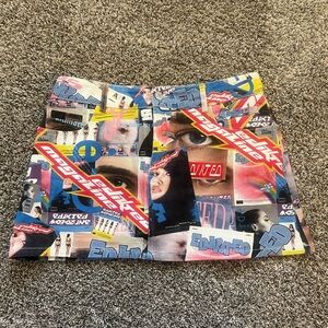 Edikted Red and White Mini Pencil Skirt